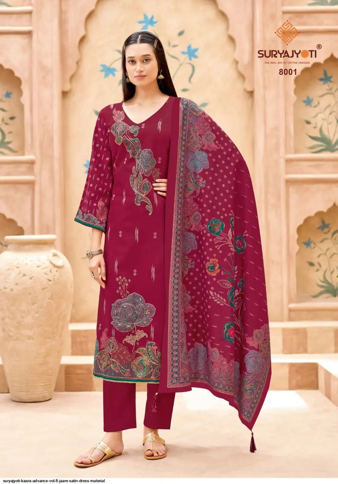Pink Jam Satin Suit Set 06F