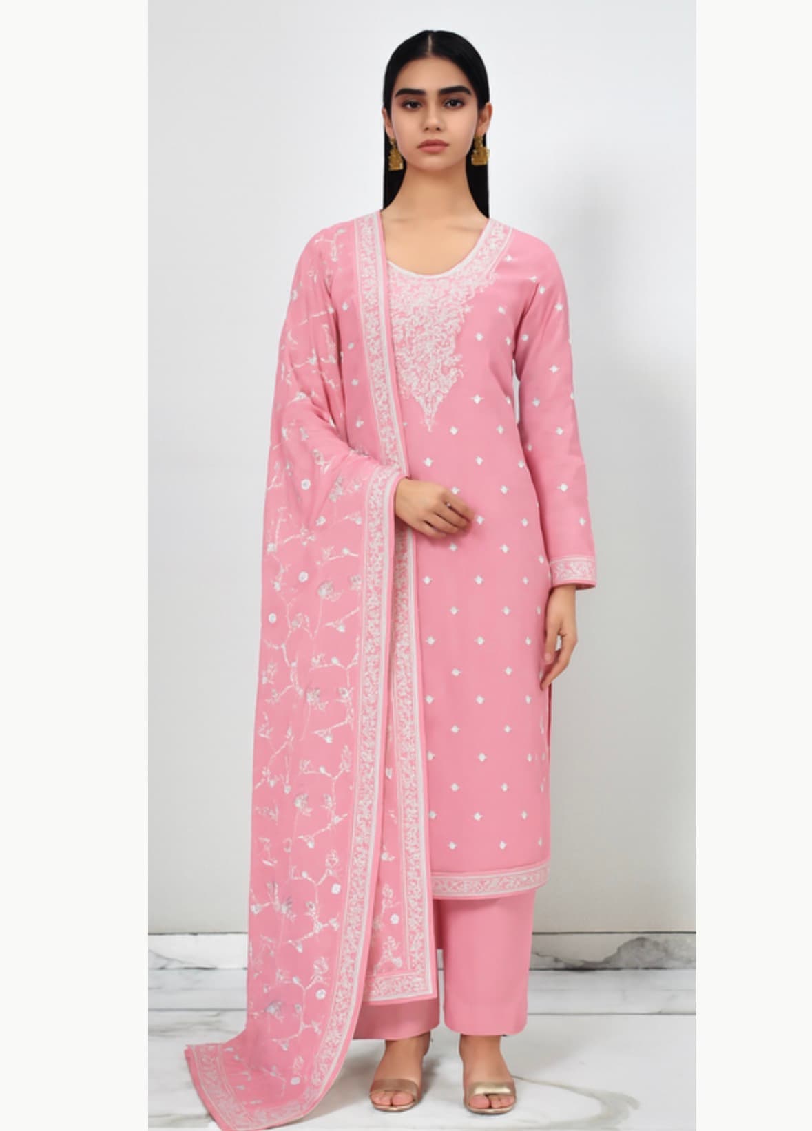 Pink silk suit set 09D