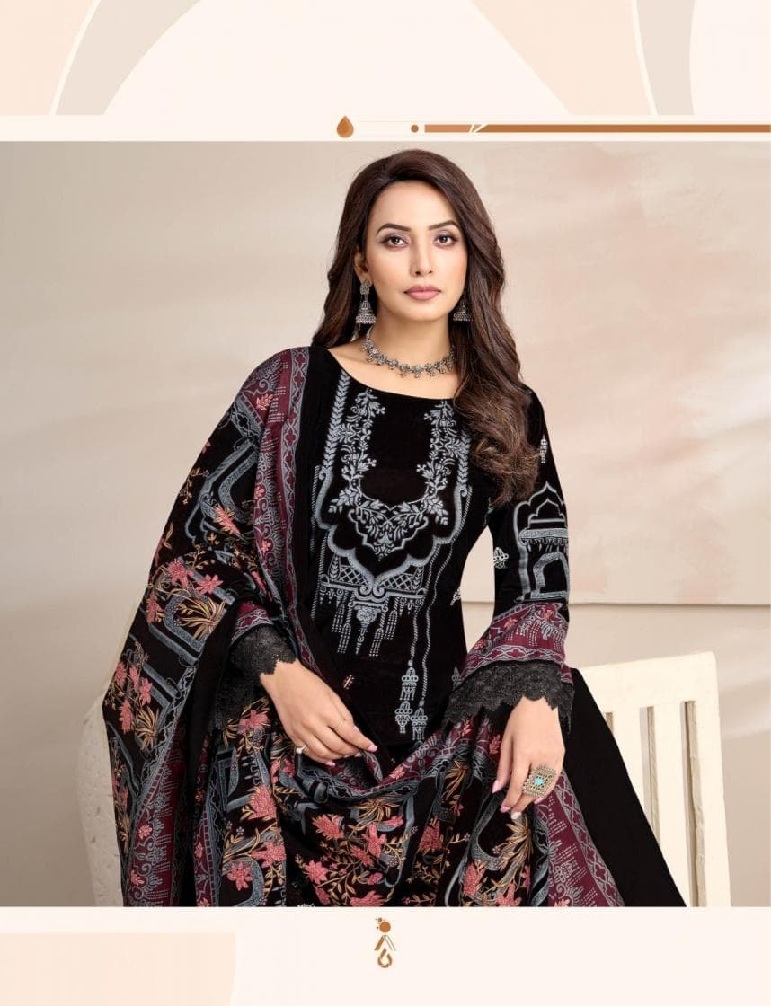 Black Cotton Suit Set 10H